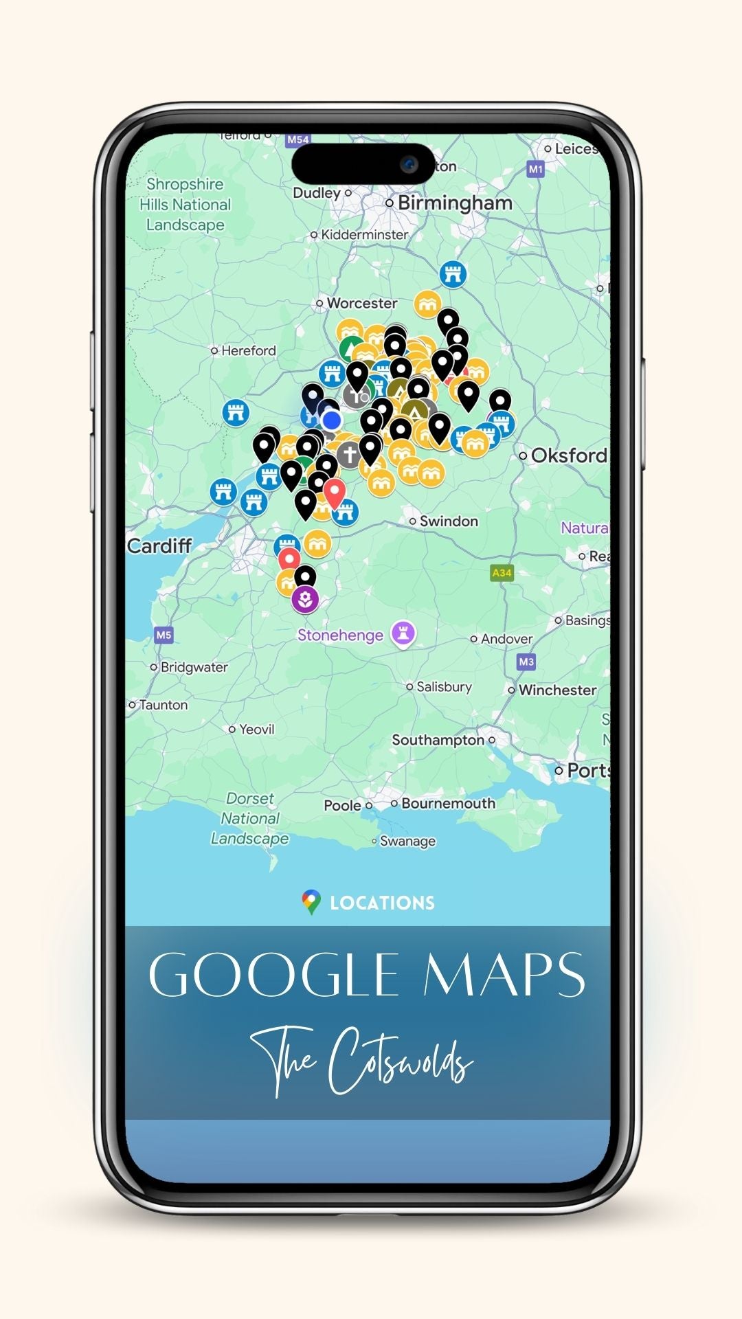 Google maps - The Cotswolds